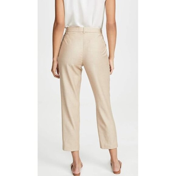 NWT THEORY Tailor Trouser C in Light Camel Melange Sleek Flannel Crop Pants 16 - Picture 4 of 10